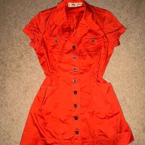 MG Originals Orange Button-Up Dress